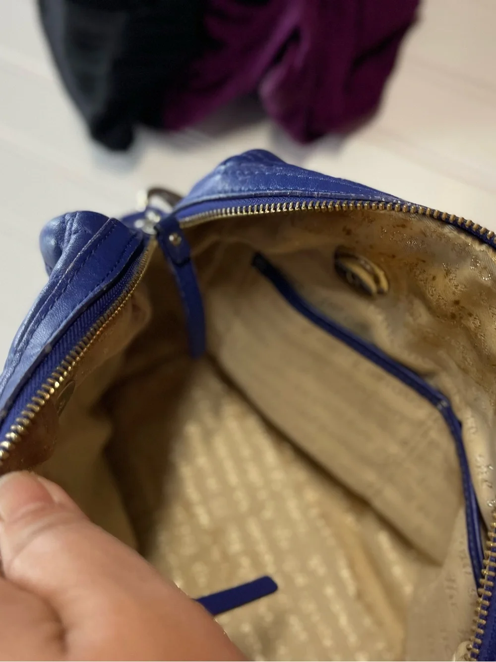 Kate Spade Quilted Leather Chain Satchel – Cobalt Blue (Well Loved)